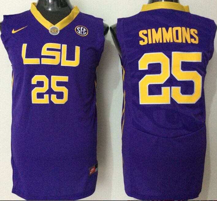 NCAA Men LSU Tigers #25 simmons purple->ncaa teams->NCAA Jersey